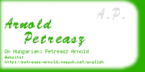 arnold petreasz business card